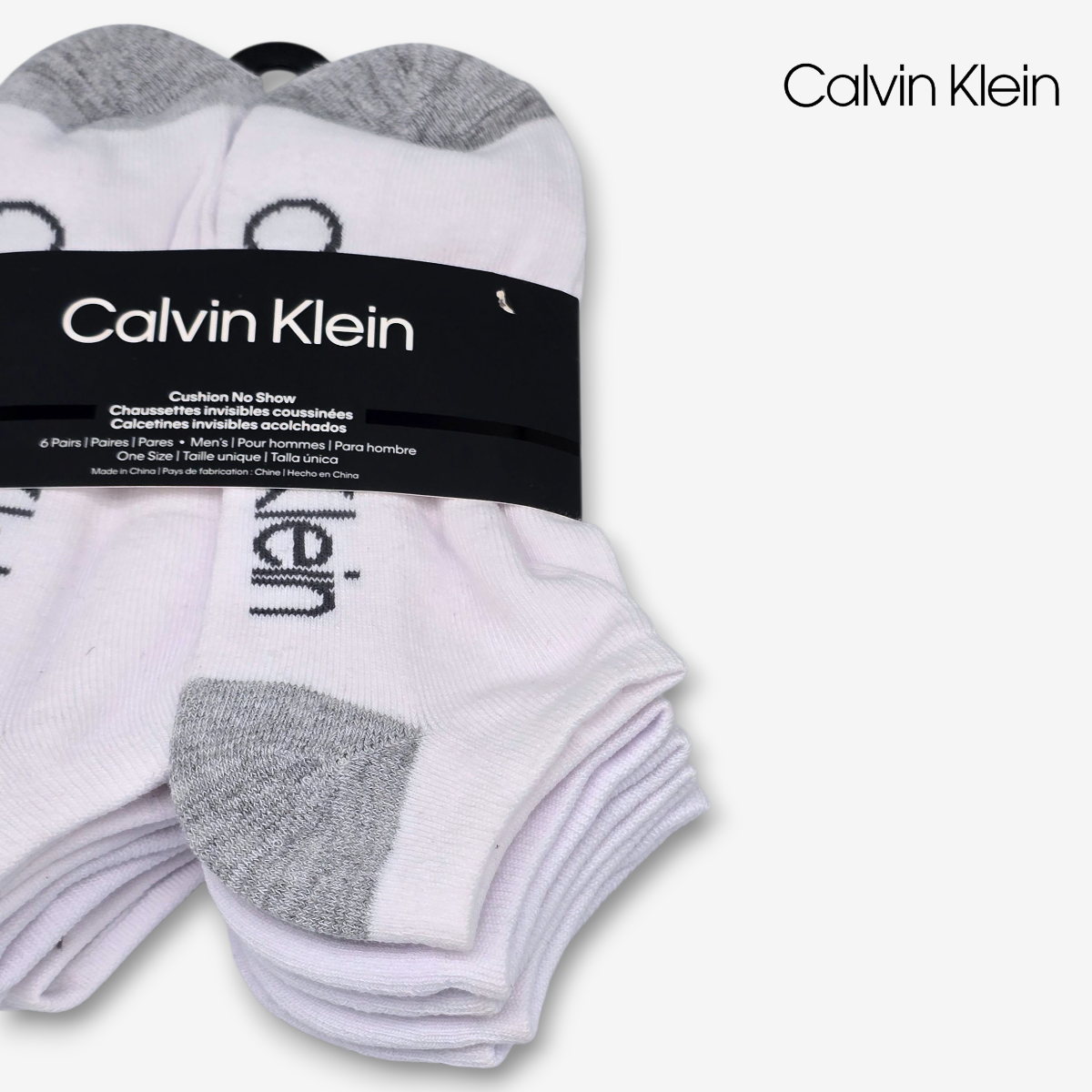 Calcetas Tines Calvin Klein Blancas 6 pares Hombre Talla L 25 al 30