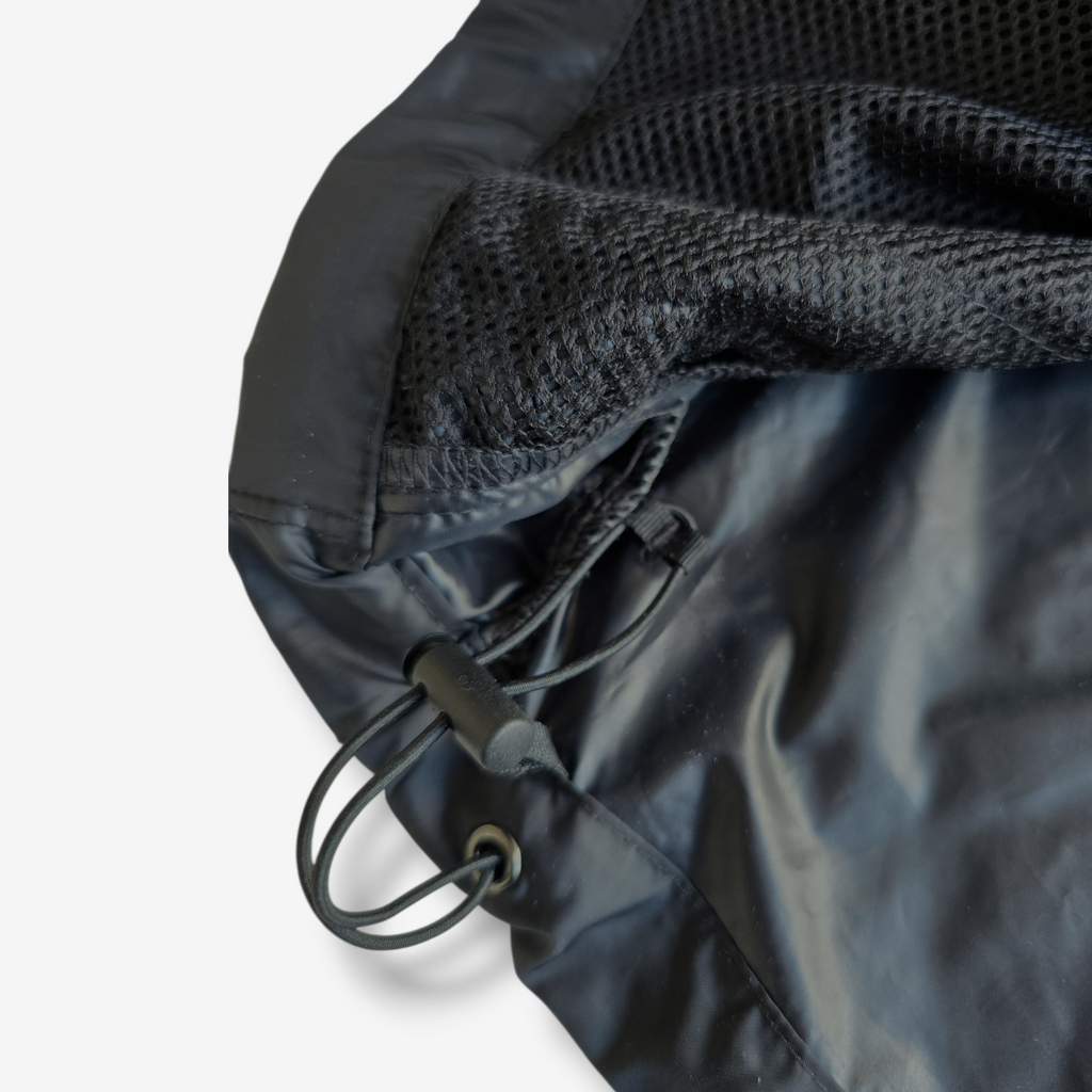 Chamarra Rompevientos COLUMBIA ligera impermeable Gris Negro Casual Hombre Talla M con gorro XM8606-028