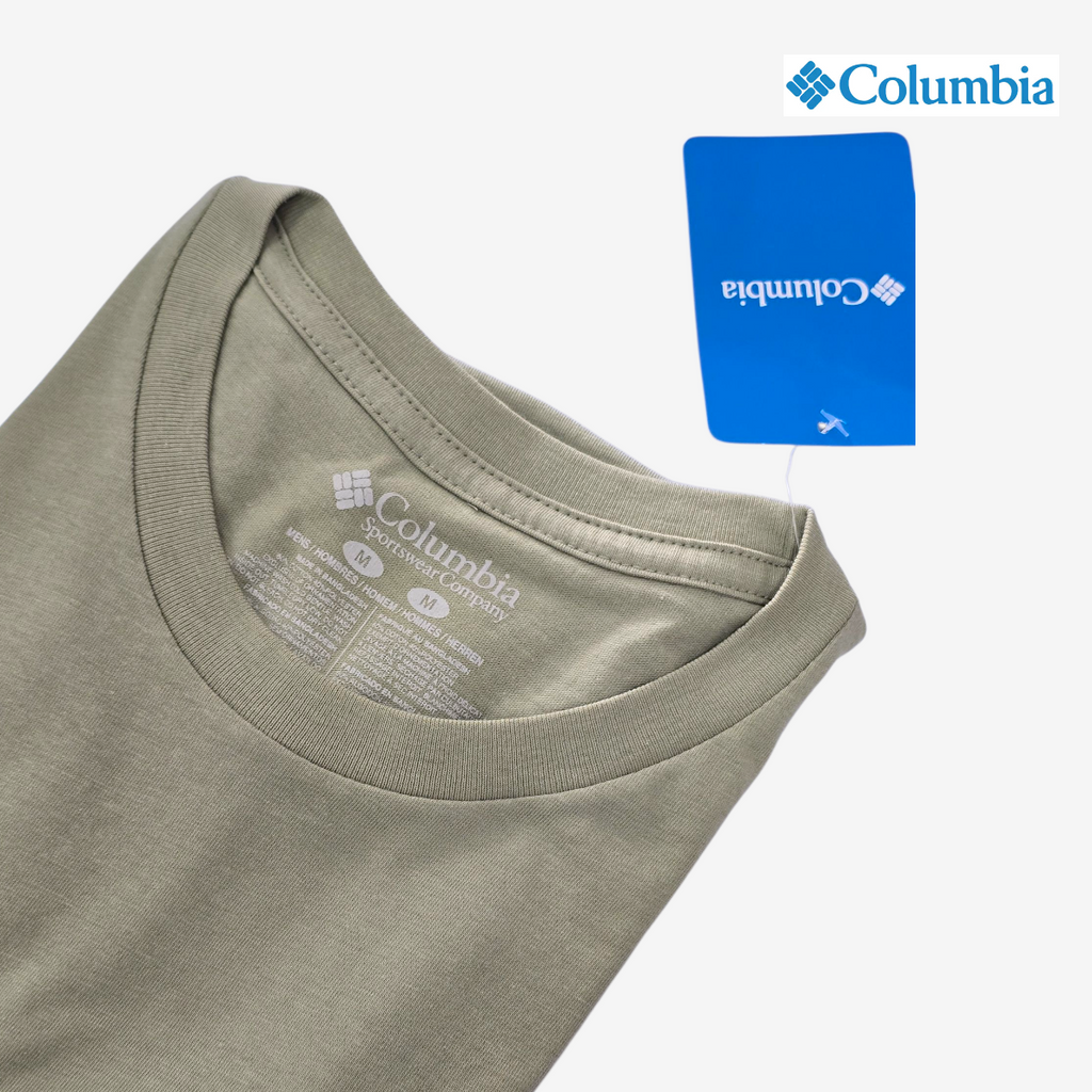 Playera manga corta COLUMBIA tipo tee para hombre casual Verde Mediana