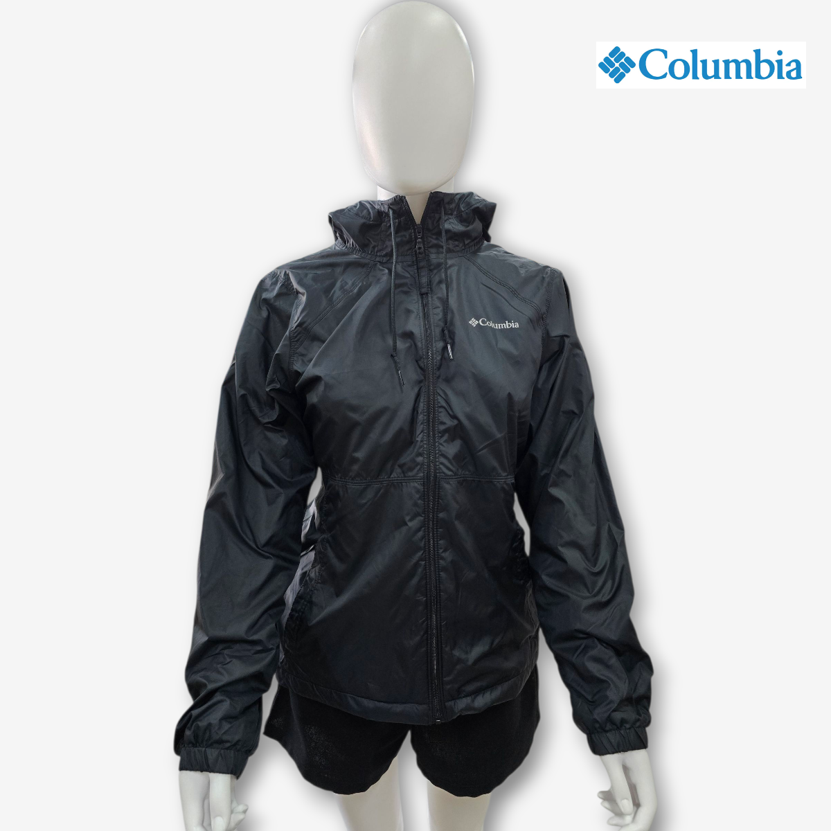 Chamarra ligera impermeable COLUMBIA Negro Mujer Talla S con gorro
