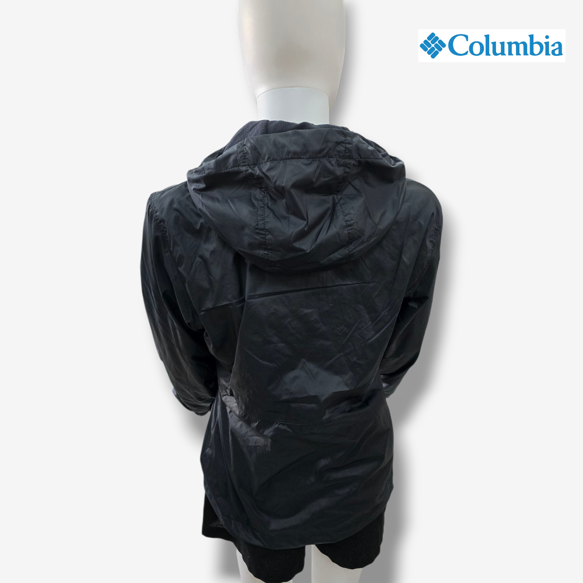 Chamarra ligera impermeable COLUMBIA Negro Mujer Talla S con gorro
