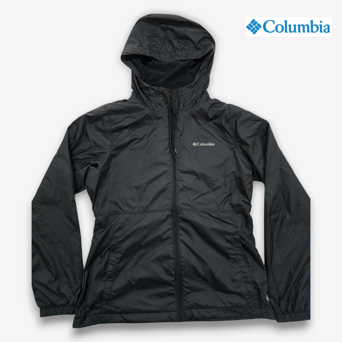 Chamarra ligera impermeable COLUMBIA Negro Mujer Talla S con gorro