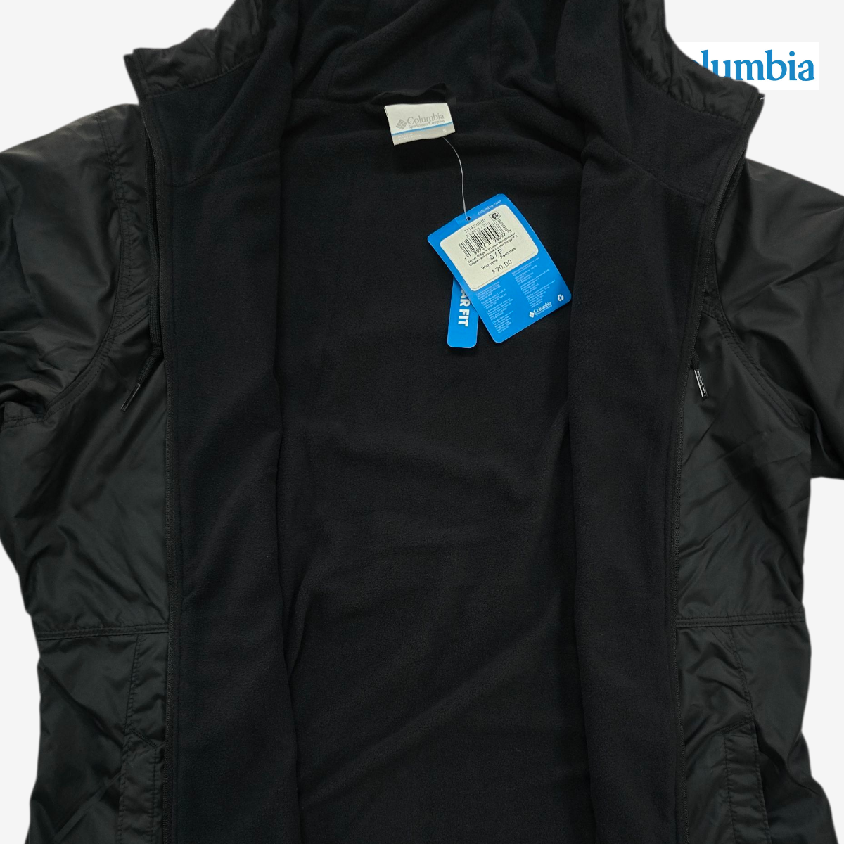Chamarra ligera impermeable COLUMBIA Negro Mujer Talla S con gorro
