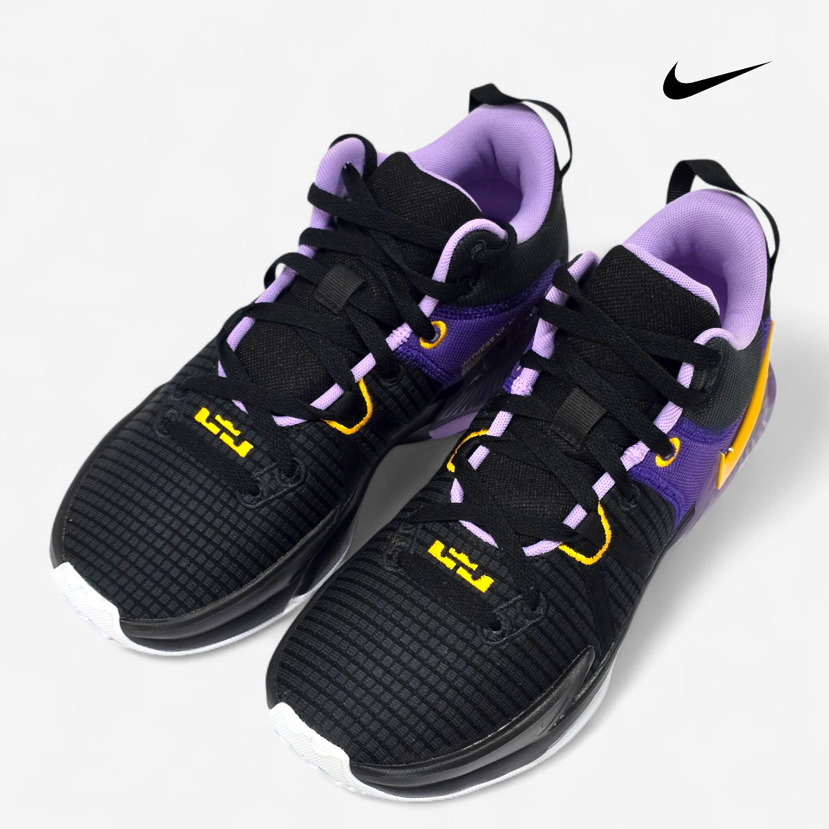 Tenis Hombre Basquetbol 27.5 Edicion LeBron James WITNESS VII 7 Nike Negro Morado Lakers