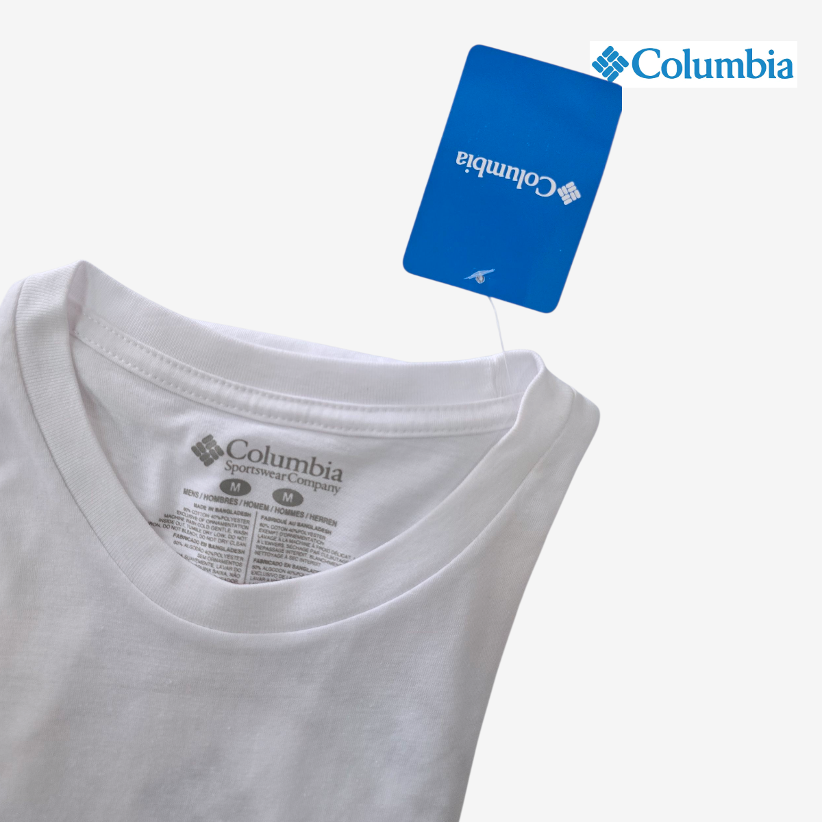 Playera manga corta COLUMBIA tipo tee para hombre casual Blanco Mediana 83304029